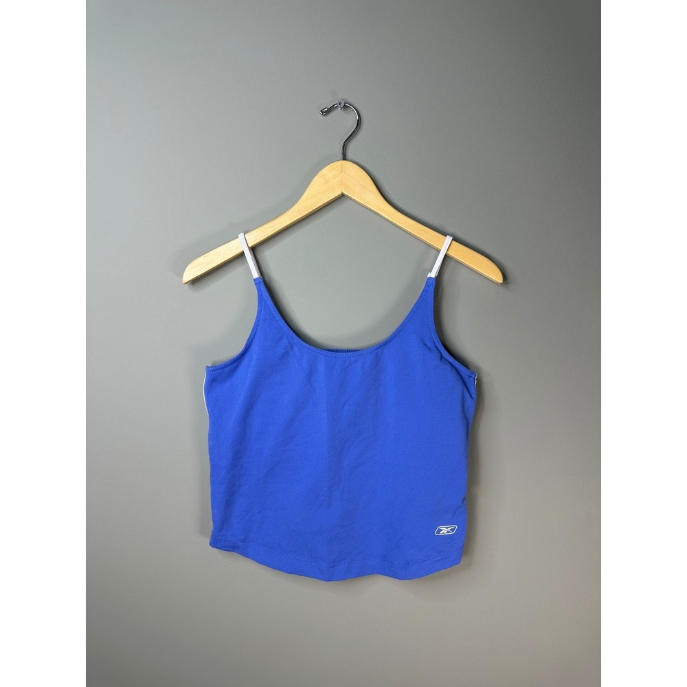 Vintage Reebok Camisole Tank Top Womens XL Blue Built-in Shelf Bra Activewear